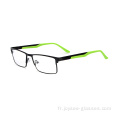 Universal Luxury Unisexe Full-Rim Rectangle Spectacles Frames Fashion Metal Eyeglass